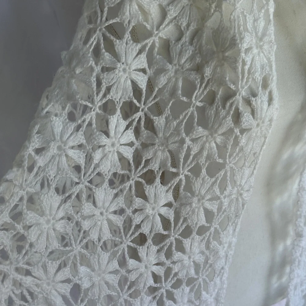 Elegant White Crochet Shawl